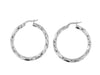 White Gold Twisted Hoop Earring