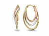 Tri-Gold Hoop Earring