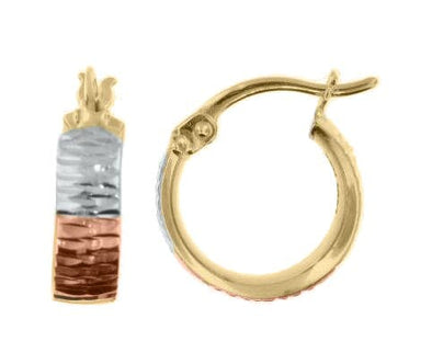 Tri-Gold Hoop Earring