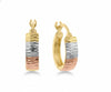 Tri-Gold Hoop Earring