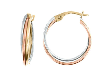 Tri-Gold Hoop Earring -Triple Wire