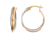 Tri-Gold Hoop Earring -Triple Wire