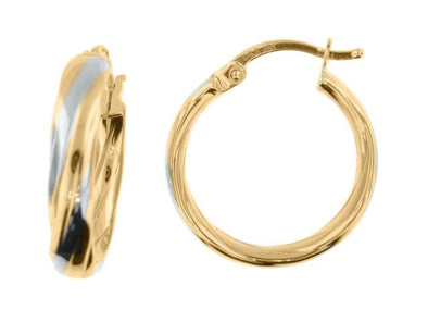 Two Tone Hoop Earring -18.5MM High Polish