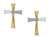 Yellow Gold Cross Stud Earrings