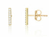 Yellow Gold Cubic Zirconia Stud Earring -Bar
