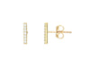 Yellow Gold Cubic Zirconia Stud Earring -Bar