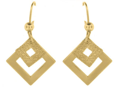 Yellow Gold Shepherd Hook Drop Earring
