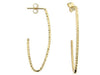 Yellow Gold Diamond-Cut Stud Hoop Earrings.