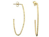 Yellow Gold Diamond-Cut Stud Hoop Earrings.