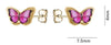 Yellow Gold Stud Earring -Enamel Butterfly