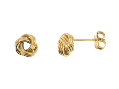 Yellow Gold Stud Earring -Love Knot