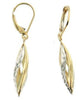 Two Tone Diamond-Cut Lever Back Earrings.