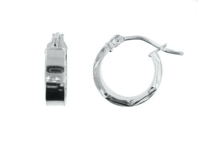 White Gold Hoop Earring -13mm