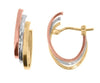 Tri-Gold Hoop Earring