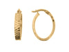 Yellow Gold Oval Hoop Earring