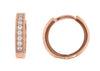Rose Gold Cubic Zirconia Huggie Earrings