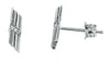 White Gold Cubic Zirconia Stud Earrings Bar