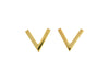 Yellow Gold V Stud Earrings