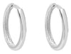 White Gold Huggie Earrings.