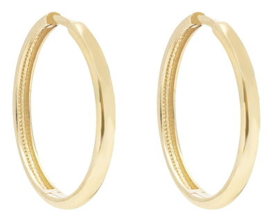 Yellow Gold 20 mm Huggie Earrings.