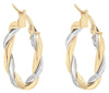 Two Tone Twisted 20mm Hoop Earrings.