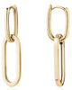 Yellow Gold "Paperclip" Huggie Earrings.