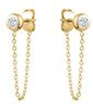 Yellow Gold Cubic Zirconia Stud Earrings.