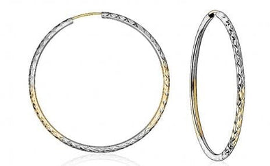 Two Tone D/C 18 mm Sleeper Earrings.