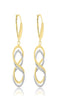 Yellow Gold Infinity Lever Back Earrings.