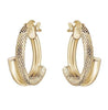 Yellow Gold Double Tube Hoop Earrings.