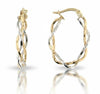 Two Tone Twisted Hoop Earrings.