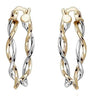 Two Tone Twisted Hoop Earrings.