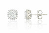 White Gold Cubic Zirconia Stud Earrings.
