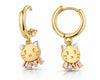 Tri-Gold Kitten Cubic Zirconia "Love" Huggie Earrings.