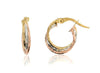Tri-Gold Hoop Earrings.