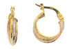 Tri-Gold Hoop Earrings.