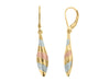 Tri-Gold Lever Back Earrings.