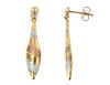Tri-Gold Stud Earrings.