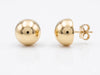 Yellow Gold Button Stud Earrings.