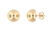 Yellow Gold Button Stud Earrings.