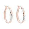 Rose Gold Oval Hoop Earrings.