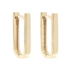Yellow Gold Rectangle Huggie Earrings.