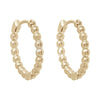 Yellow Gold Beaded Huggie Earrings.