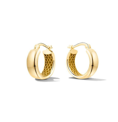 Yellow Gold 15mm Hoop Earrings.
