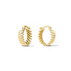 Yellow Gold Scalloped 15MM Hoop Earrings.