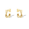 Yellow Gold "X" Drop Stud Earrings.