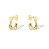Yellow Gold "X" Drop Stud Earrings.