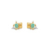 Yellow Gold Turquoise Turtle Stud Earrings.
