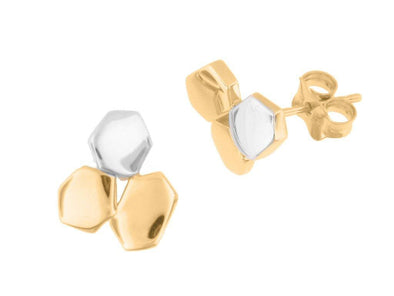 Two Tone Pebble Stud Earrings.