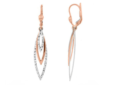 Rose Gold Diamond Cut Euro-Back Earrings.